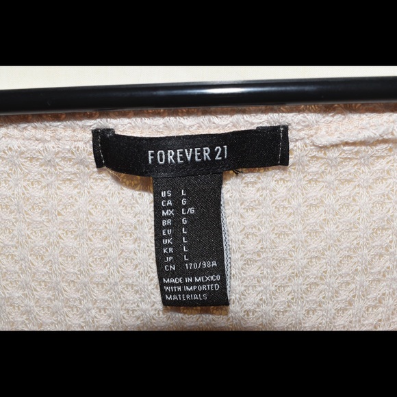 forever 21 dolphin hem pink waffle shirt size l - Picture 2 of 3